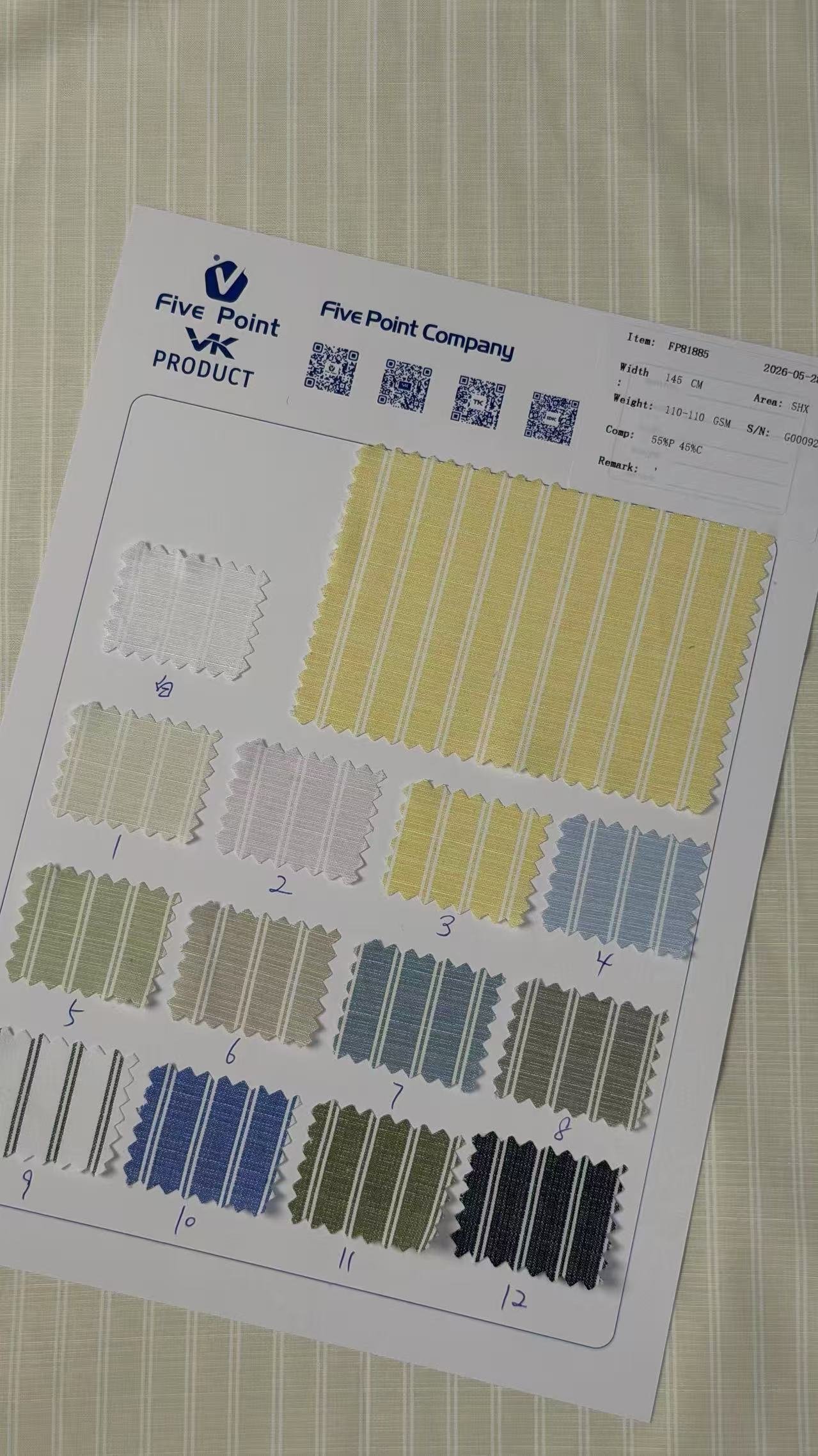FP81885 / 5855#底布 / 涤棉混纺条子/格子 fabric image 2