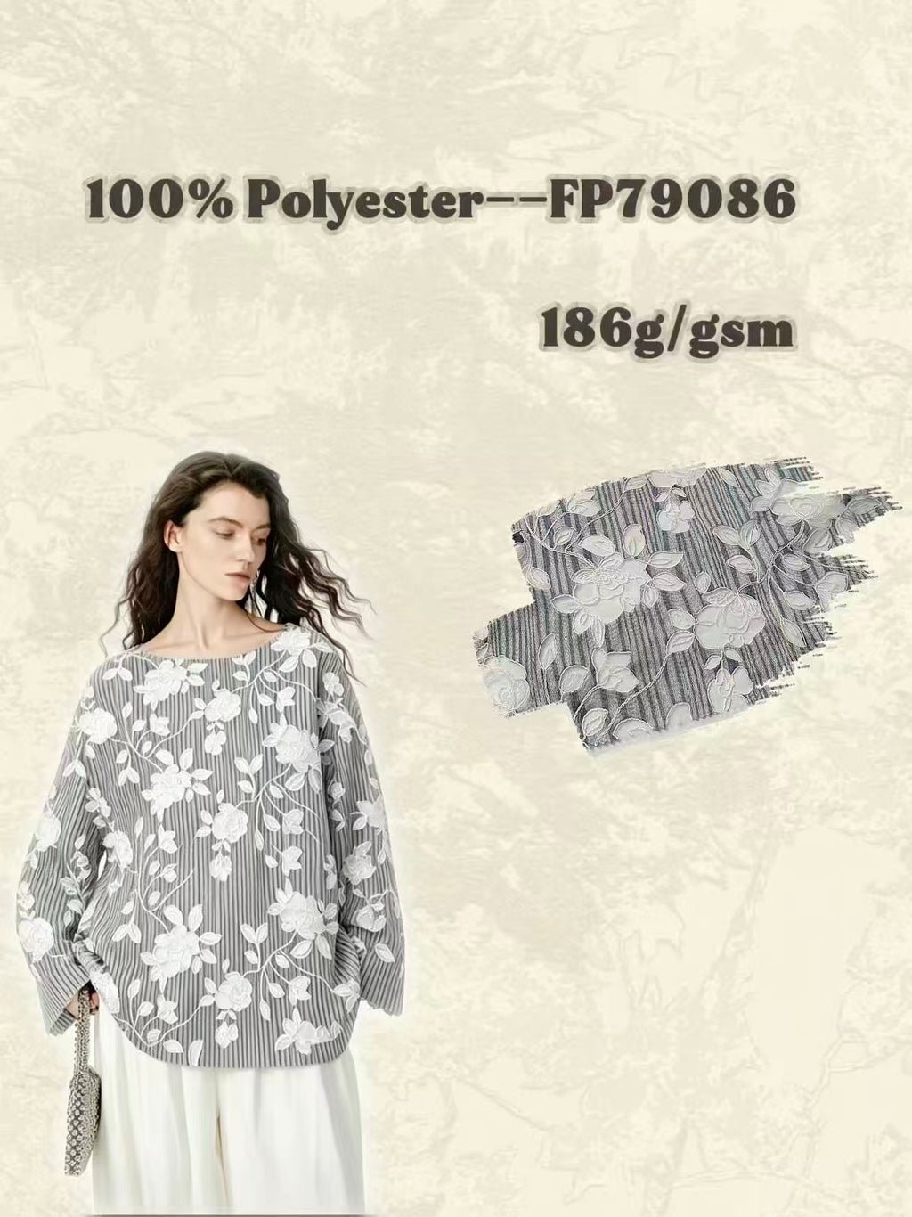 FP79086 / YX26010 / 绣花 fabric image 2