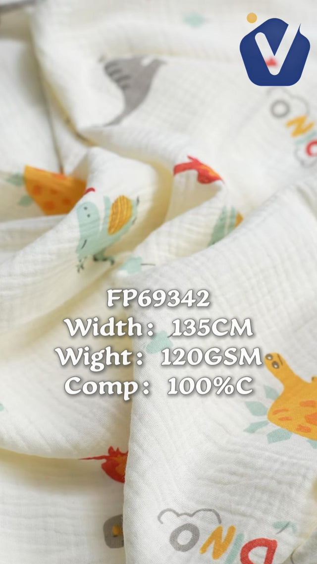 FP69342 / Print / Baby Crinkle Printed Fabric