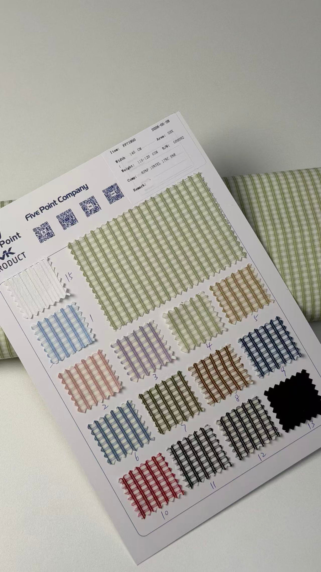 FP71950 / 6680# / 涤棉混纺条子/格子 fabric image