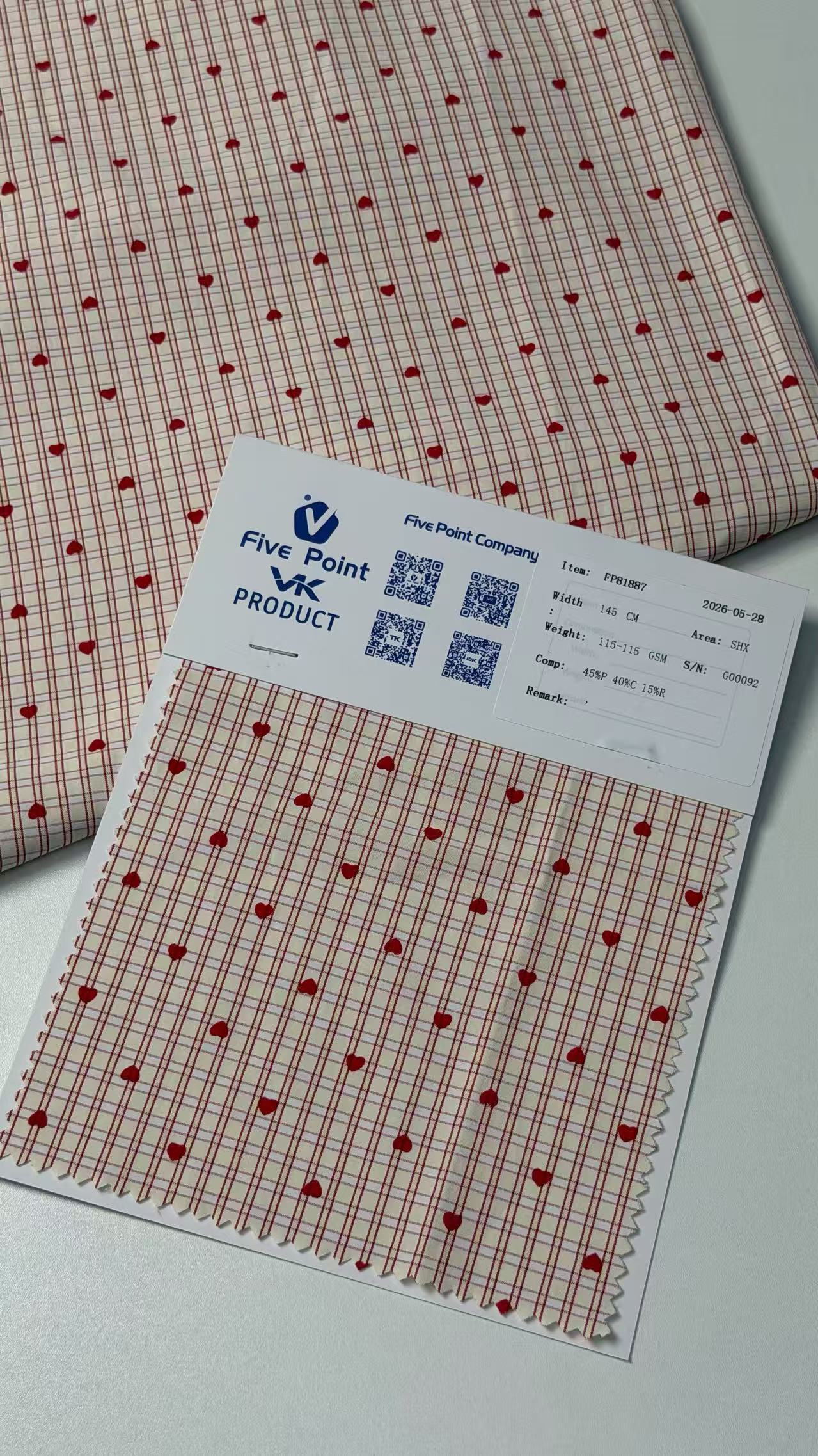 FP81887 / 6623#爱心 / 涤棉混纺条子/格子 fabric image 2