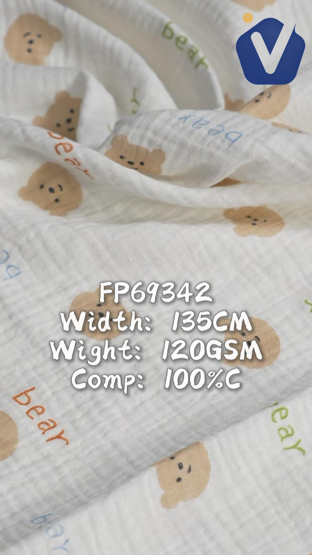 FP69342 / 全棉双层绉布印花 / 婴童绉布印花 fabric image 3