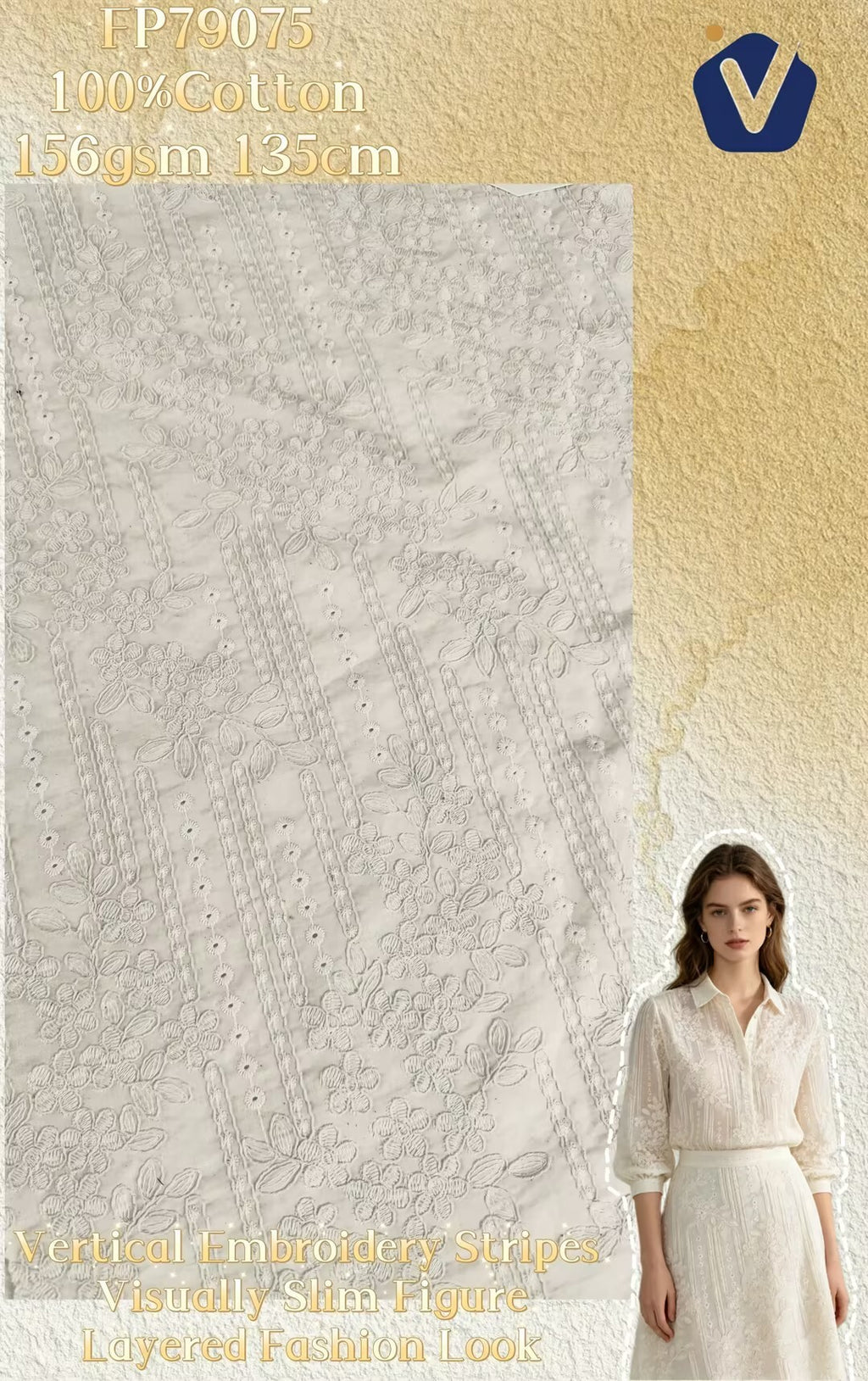 FP79075 / YX26007 / 绣花 fabric image 2